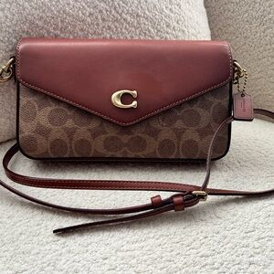Coach Wyn Crossbody Bag Brown Canvas Iconic C in Gold